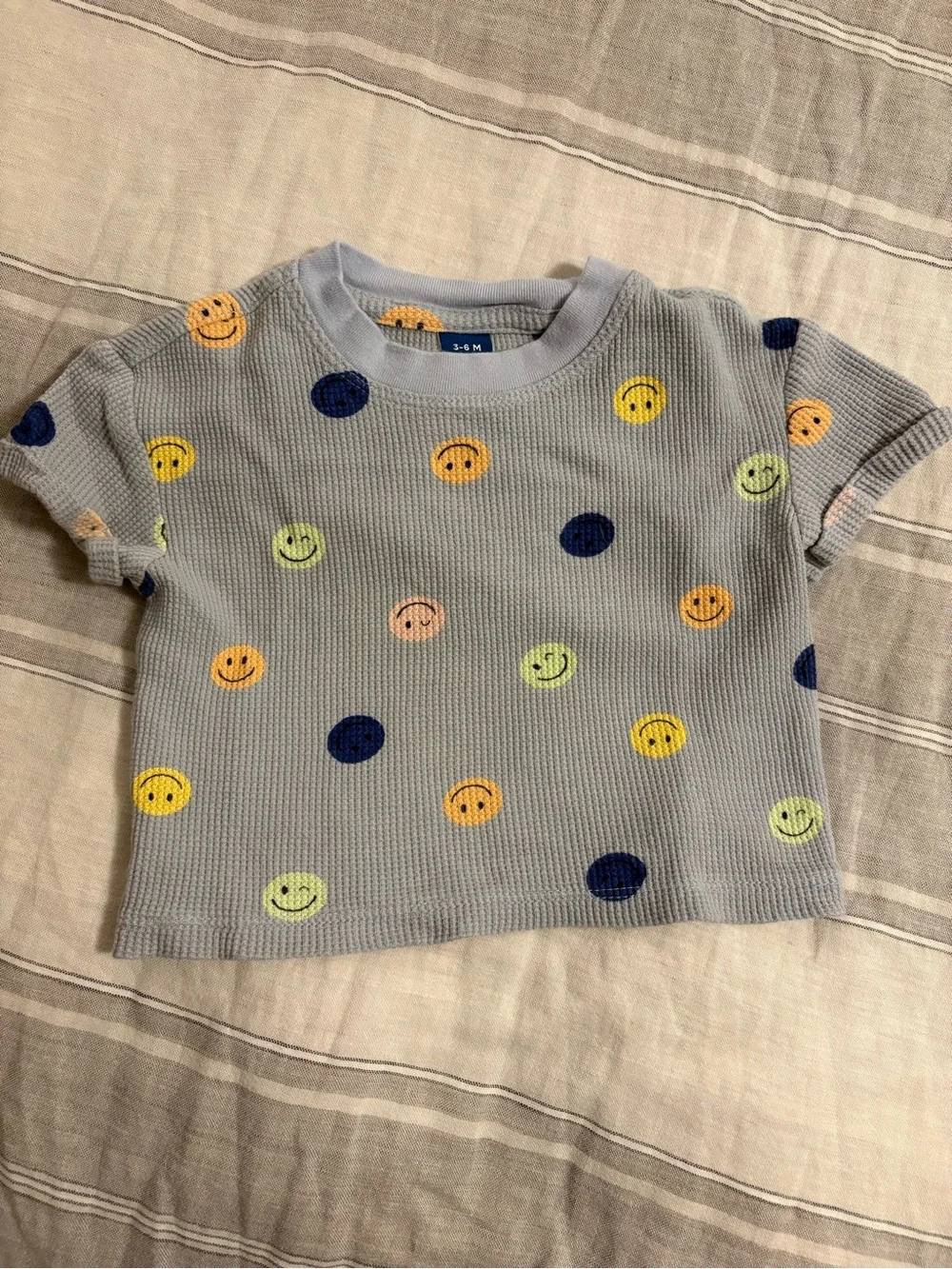 Old Navy Light Blue Smiley Pajama Set